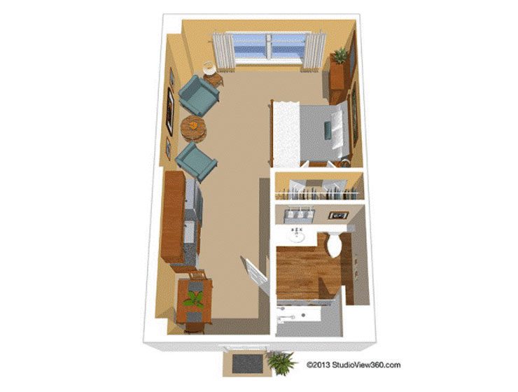 Studio Apartment Digital Floor Plan